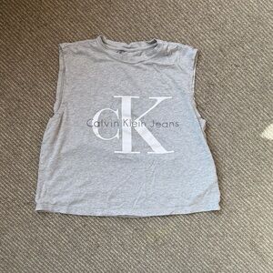 Calvin Klein Jeans Light Gray Logo oversized shirt Tank